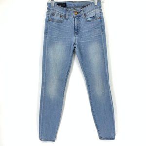 J. Crew Women's Size 25 Blue Toothpick Jeans Mid Rise Skinny Light Wash